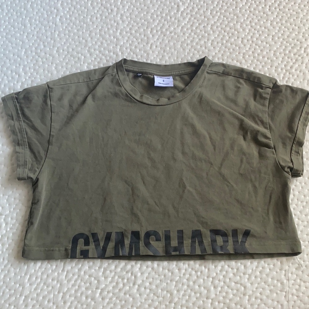 Gymshark Fraction Crop Top in Khaki